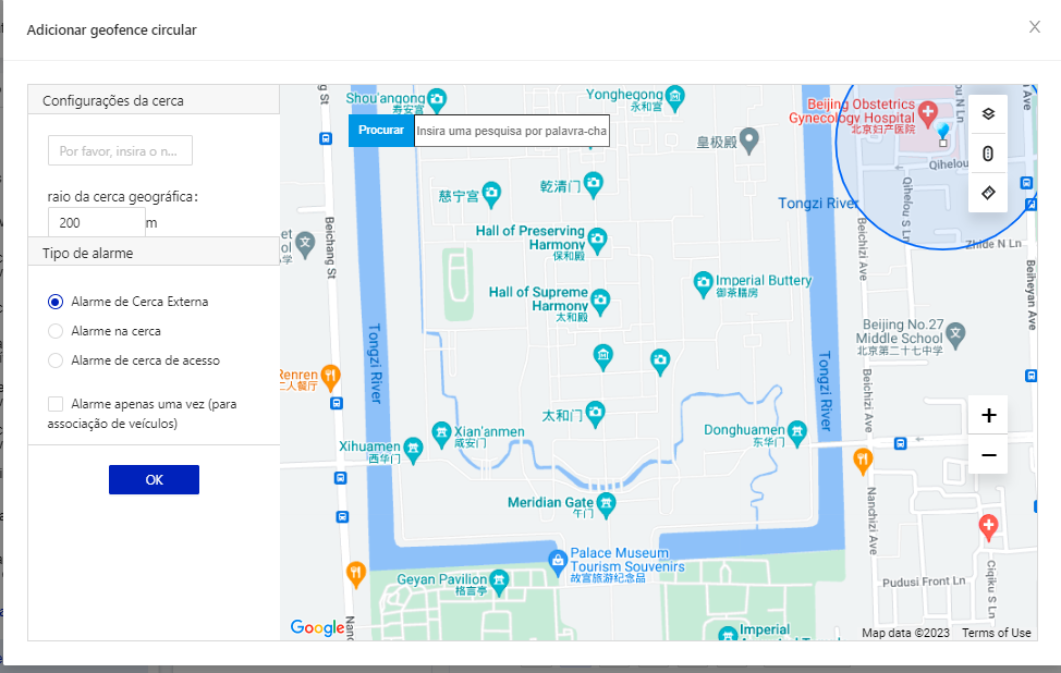 Tela de acesso e dispositivos - WGPS